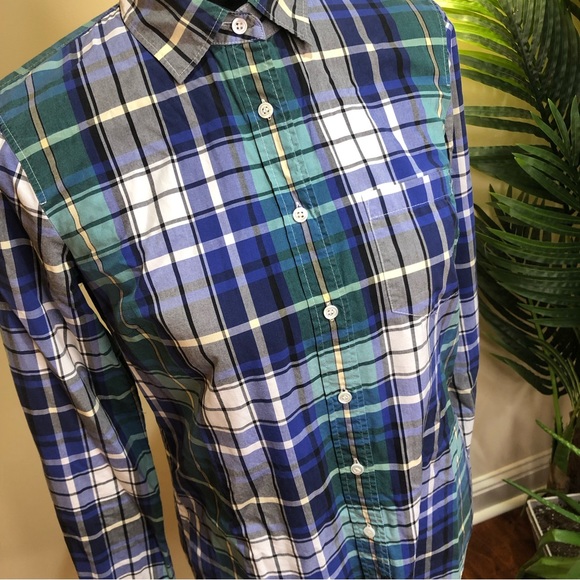 J Crew The Boy Shirt Plaid Flannel Button-Up Long Sleeve Blouse 2 - Picture 5 of 8